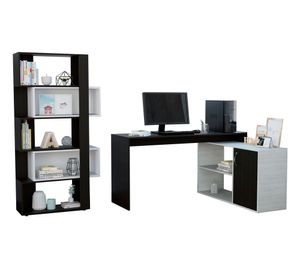 Escritorio Axis + biblioteca Cubo Beijing wengue artico/wengue TuHome