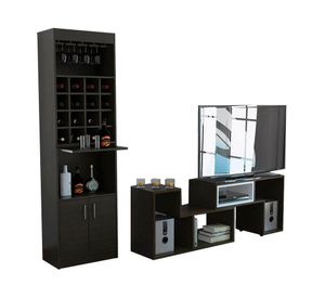 Rack extensible TV 40'' Beijing + bar Kava wengue TuHome