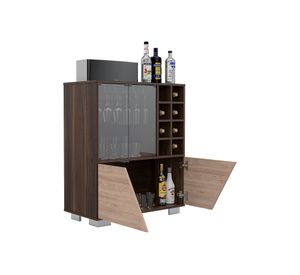 Rack TV 70'' + bar + mesa de centro Fraktal habano/miel TuHome