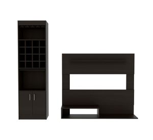 Panel TV 55'' + bar Kava 2 puertas Beijing wengue TuHome
