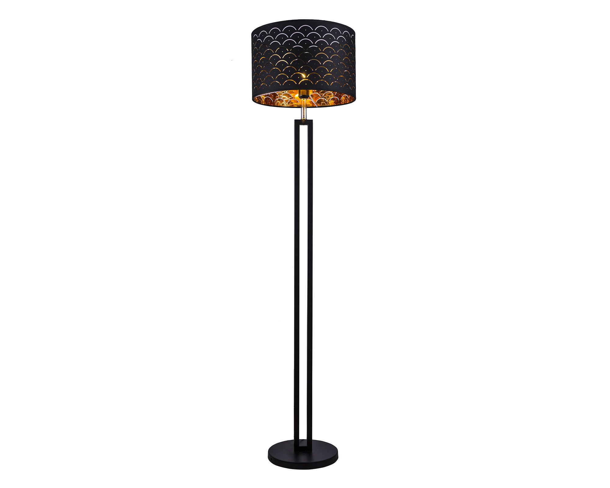 Lámpara pie 1L E27 rombos negro gold a $56.990