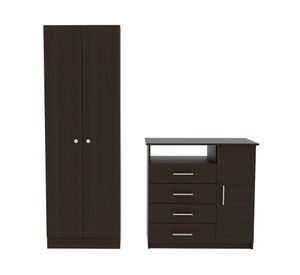 Cómoda TV 40'' 1 puerta 4 cajones Perú + clóset 2 puertas Home wengue TuHome