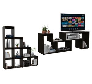 Rack extensible TV 40'' + biblioteca escalera Beijing wengue TuHome