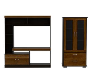 Set TV 55" vitrina Classic caramelo wengue