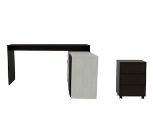 Escritorio Axis + cajonera Office wengue/artico TuHome