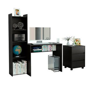 Escritorio Napoli + archivador Office wengue negro/wengue TuHome
