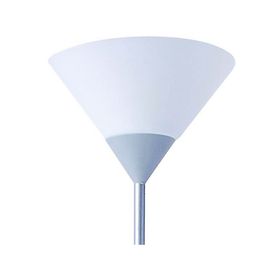 Lámpara pie 2L E27/E14 blanco/plateado