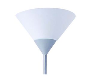 Lámpara pie 2L E27/E14 blanco/plateado Abitare