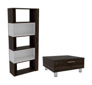 Biblioteca cubo + mesa de centro Beijing coñac TuHome