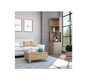 Bar esquinero + mesa centro Beijing rovere TuHome