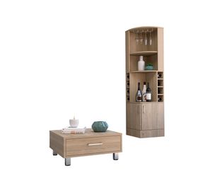 Bar esquinero + mesa centro Beijing rovere TuHome