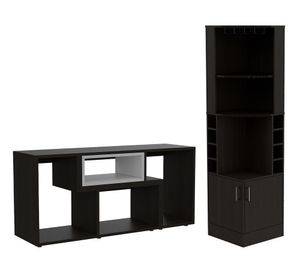 Bar esquinero + rack extensible TV 40'' Beijing wengue TuHome