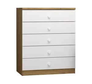 Cómoda Sídney café/blanco 5 cajones