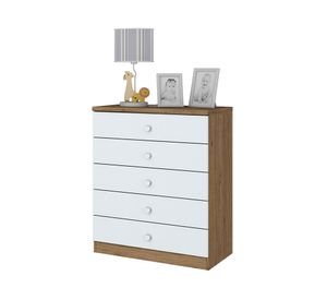Cómoda Sídney café/blanco 5 cajones