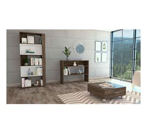 Biblioteca cubo + arrimo + mesa de centro Beijing coñac TuHome