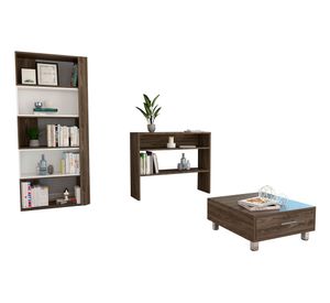 Biblioteca cubo + arrimo + mesa de centro Beijing coñac TuHome