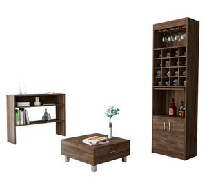 Bar Kava + arrimo + mesa centro Beijing coñac TuHome