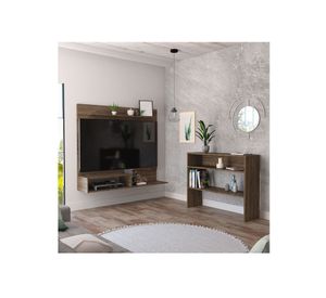 Panel TV 55'' + arrimo Beijing coñac TuHome