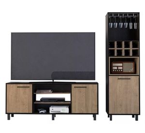 Rack TV 65'' + bar alto Kaia wengue/miel TuHome
