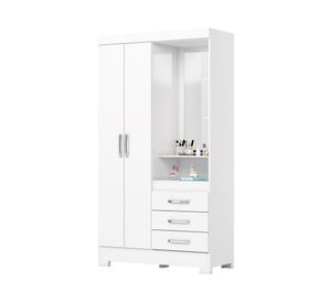 Clóset 2 puertas 3 cajones Matilde blanco/rosa Home Mobili