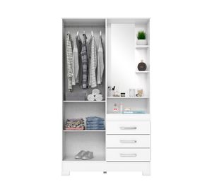 Clóset 2 puertas 3 cajones Matilde blanco/rosa Home Mobili