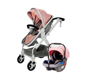 Coche cuna Travel System rosado