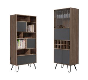 Biblioteca + bar alto Vassel miel/plomo TuHome