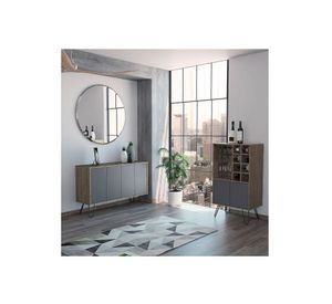 Bar bajo + buffet Vassel miel/plomo TuHome