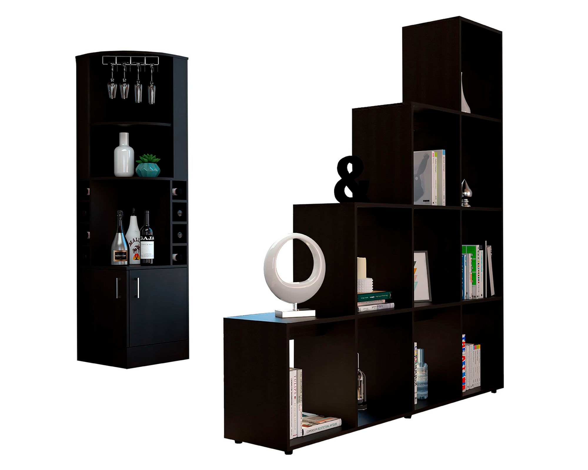TuHome Bar esquinero + biblioteca escalera Beijing wengue TuHome