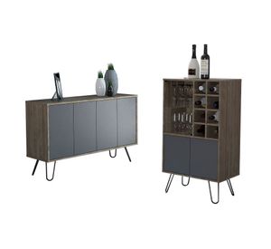 Bar bajo + buffet Vassel miel/plomo TuHome