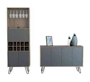 Bar alto + buffet Vassel miel/plomo TuHome