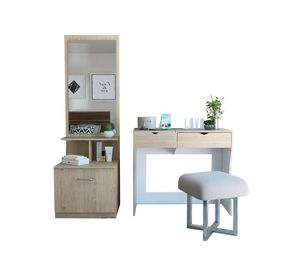 Tocador Perla 90 + Velador con espejo TuHome