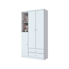 Clóset  3 puertas 2 cajones Hera blanco 181x91x45 cm