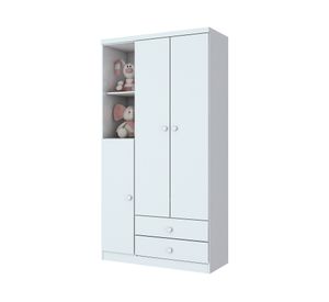 Clóset 3 puertas 2 cajones Hera blanco 181x91x45 cm