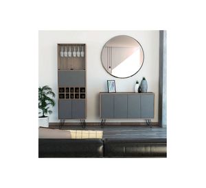 Bar alto + buffet Vassel miel/plomo TuHome