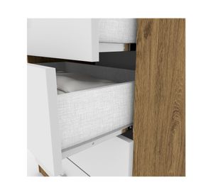 Cómoda 4 cajones Peñalver rústico/blanco Home Mobili