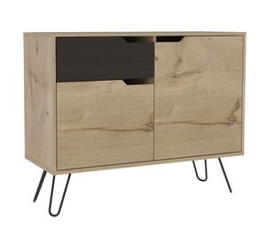 Buffet + librero Audra duna/plomo/wengue TuHome