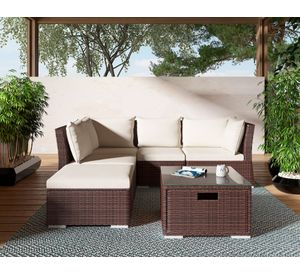 Set terraza 5 personas Fresno chocolate El Barco