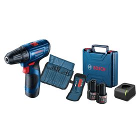 Taladro atornillador inalámbrico 12V 10mm GSR 120 LI + 2 baterías + 21 accesorios Bosch