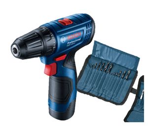 Taladro atornillador inalámbrico 12V 10mm GSR 120 LI + 2 baterías + 21 accesorios Bosch