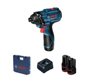 Atornillador impacto inalámbrico 12V 1/4'' GDR 120-LI + 2 baterías 2.0 Ah Bosch.