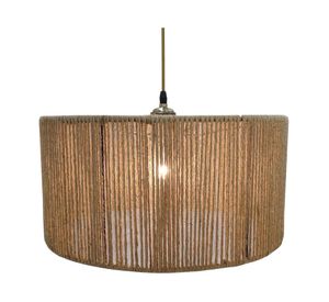 Lámpara colgar 1L E27 fibras yute café Abitare.