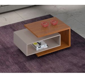 Mesa de centro rectangular Diva 37x51.5x88 cm café blanco