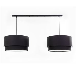 Lámpara colgar 1L E27 doble negro Diseño 3.