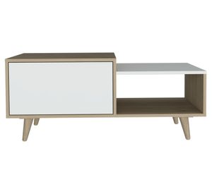 Mesa de centro rectangular Bora 43x100x50 cm rovere/blanco