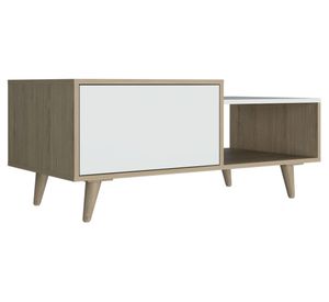 Mesa de centro rectangular Bora 43x100x50 cm rovere/blanco