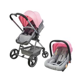 Coche cuna Travel System rosado Kidscool.