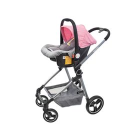 Coche cuna Travel System rosado Kidscool.