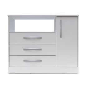 Cómoda 1 puerta 3 cajones Zuris blanco Home Mobili