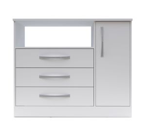 Cómoda 1 puerta 3 cajones Zuris blanco Home Mobili
